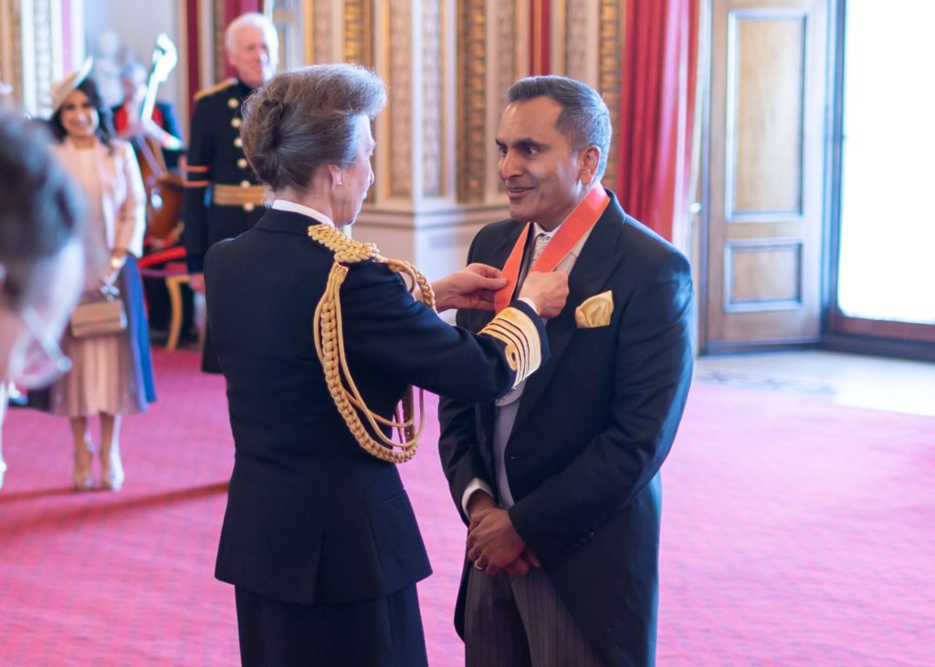 Avnish Goyal receiving his CBE at Buckingham Palace
